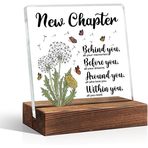 New Chapter Inspirational Daily Sayings Acrylic Desk Decor Sign