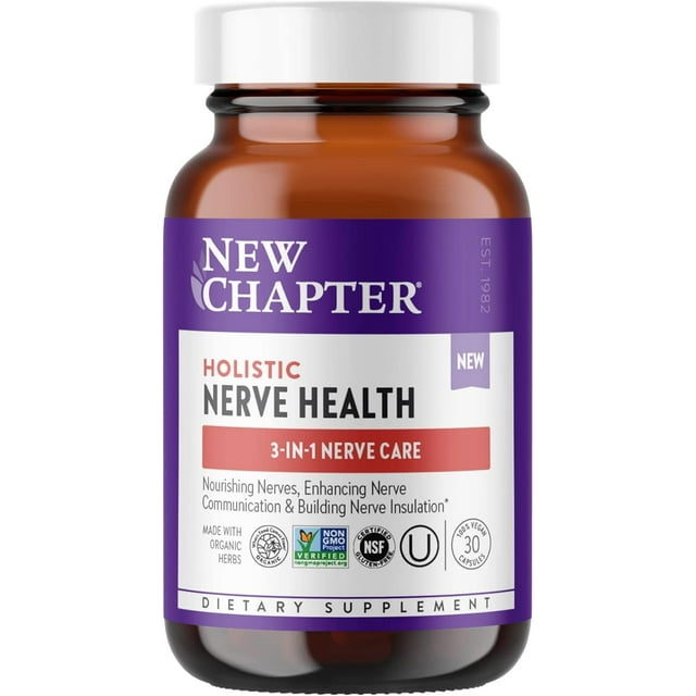 New Chapter Nerve Health Supplement for 3in1 Nerve Support from Head