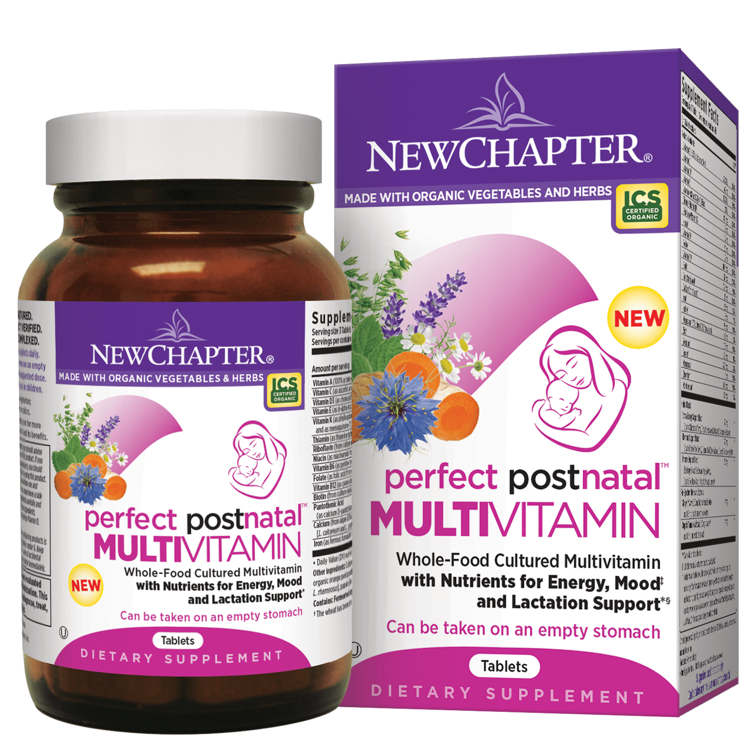 New Chapter Perfect Postnatal Multivitamin Tablets, 48 Ct