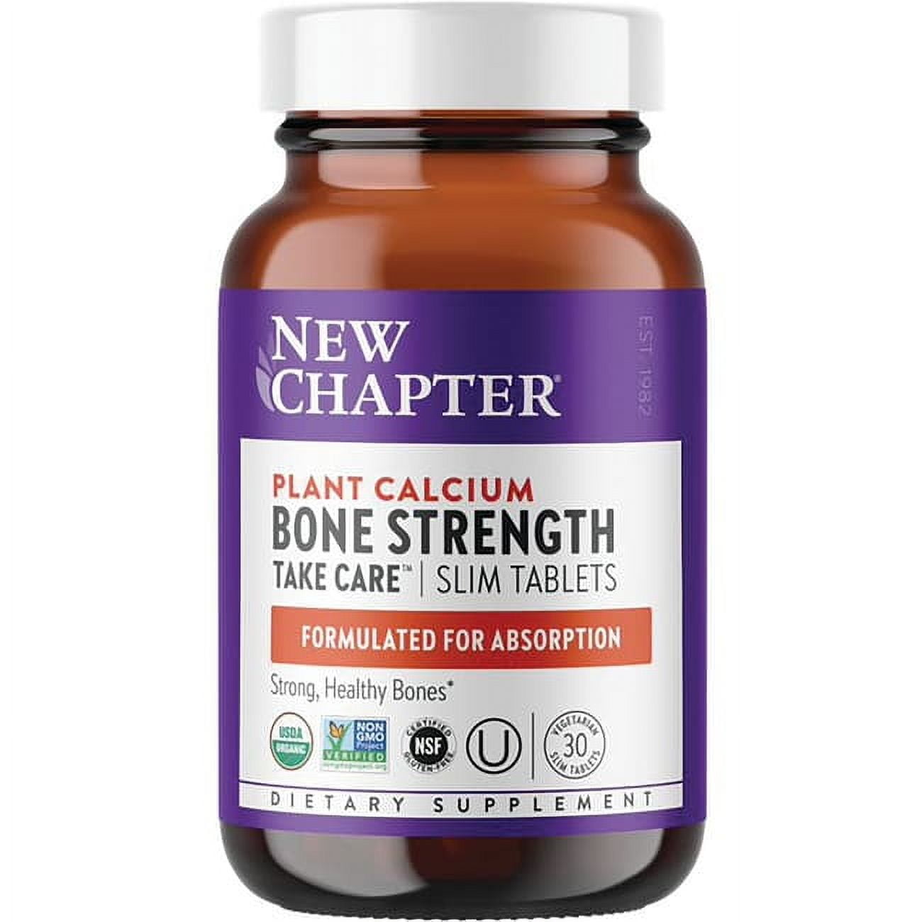 New Chapter Plant Calcium Bone Strength Take Care - Slim Tablets 30 Veg Tabs