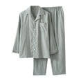thumbnail image 1 of New Check Long Sleeve Trousers Loose Casual Breathable Large Size Lapel Couple Out Set Of Home Wear XXL, 1 of 8