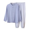 thumbnail image 1 of New Check Short Sleeve Trousers Loose Casual Breathable Large Size Lapel Men Out Set Of Home Wear L, 1 of 9
