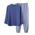 thumbnail image 1 of New Check Short Sleeve Trousers Loose Casual Breathable Large Size Lapel Men Out Set Of Home Wear XL, 1 of 7