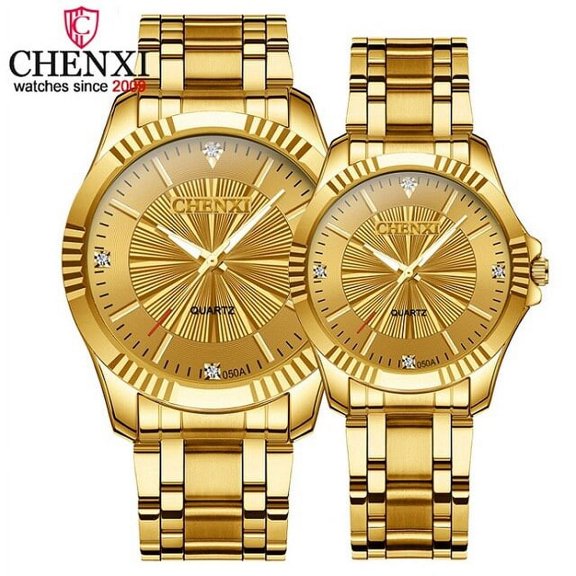 New Chenxi Brand Watches For Men Women Golden Top Brand Luxury Mens Quartz Watch Stainless Steel Waterproof Couples Wristwatch - Quartz Wristwatches