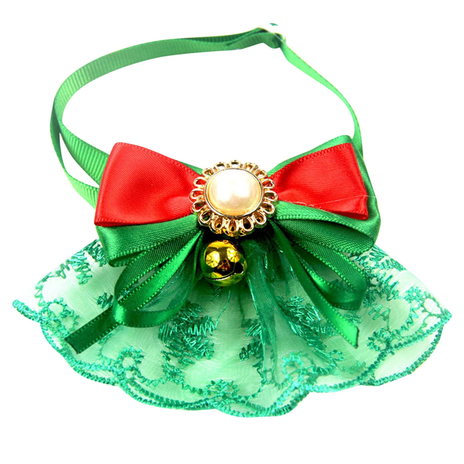 New Chiffon Pet Cat Bow Tie Bell Dog Neck Christmas Pet Accessory