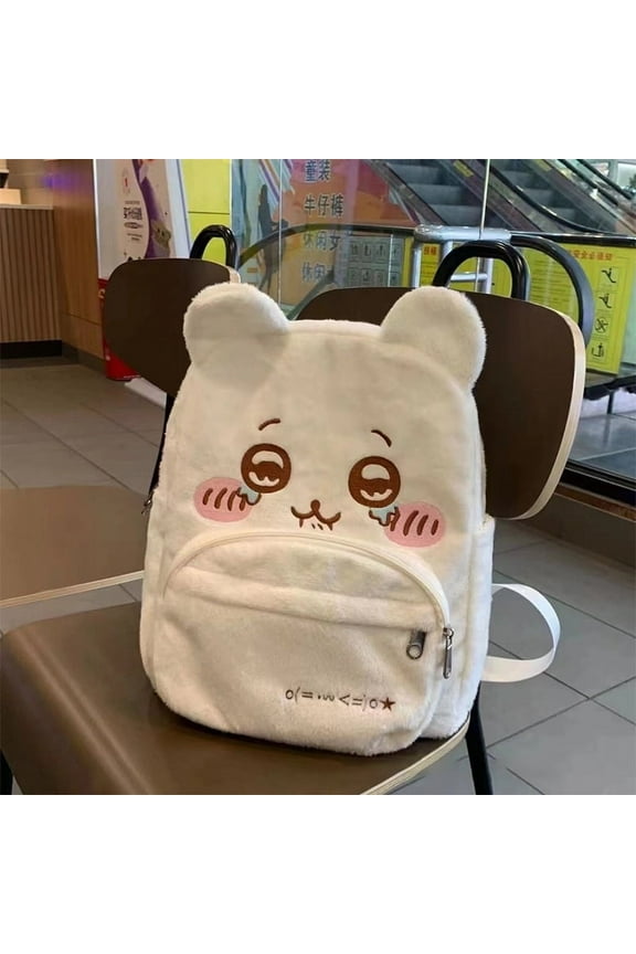 New Chiikawa Cute Plush Large Capacity Backpack Embroidered Kawaii School Bag Durable Hachiware Backpack Gift