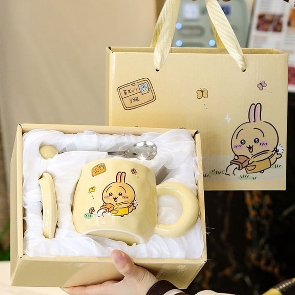 New Chiikawa Hachiware Usagi Kawaii Anime Cartoon Cup Mug Fashion Glass Sense of Luxury Gifts for Birthday Christmas Present Cute