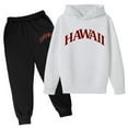 thumbnail image 1 of New Children's Hoodie Pullover Set Popular Printed Hoodie Set On Underwear Casual Letter Printed Long Sleeve Out Wear for 13-14 Years, 1 of 2