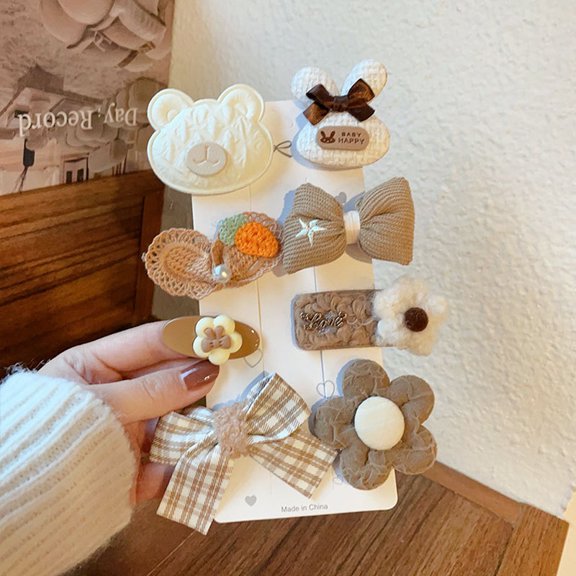 New Children's Plush Hair Clip For Autumn And Winter Cute Hairpin For Little Girls Sweet Bangs Side Clips Baby Hair Accessories