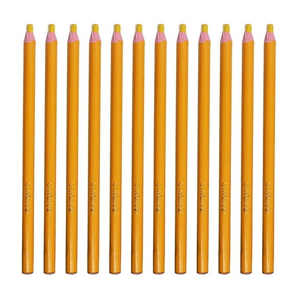 New China Markers Grease Pencils – 12 Pieces Multi-Surface Wax Markers for Glass, Metal, Plastic – Non-Sharpening Peel Off China Marker, Grease pencil,Chinese Marker Pens,Yellow,6.7"