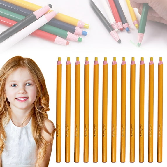 New China Markers Pencils – Yellow Color Pencils China Markers, 12PCS Peel off China Marker Grease Pencil for Vinyl Metal Wood Paper Fabrics Leather Cellophane Yellow Color Pencils
