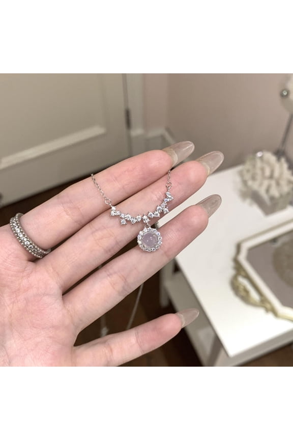New Chinese Style Chalcedony Smile Necklace For Women Delicate Cold Feeling