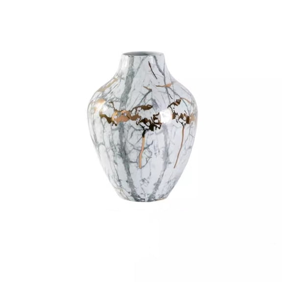 New Chinese Style Marble Patterned Ceramic Vase Ornaments Living Room Foyer TV Cabinet Flower Ware