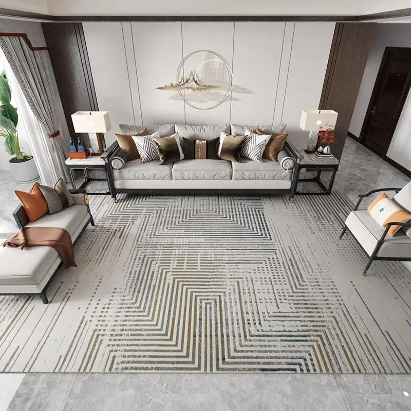 New Chinese Zen Living Room Carpet Simple Light Luxury Mountain Ink Painting Rug Bedside Soft ...