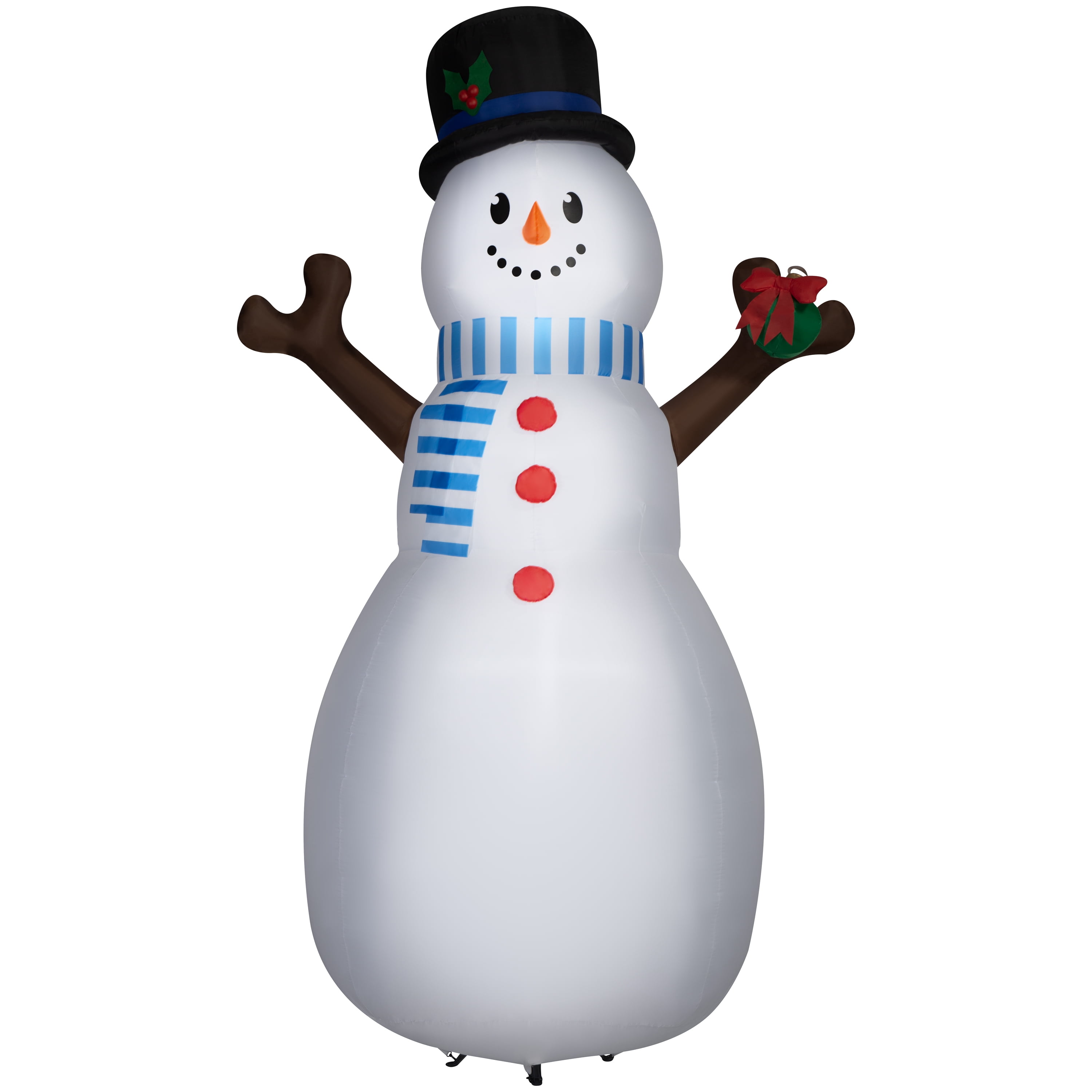 Alpine Corporation 74 in. Tall Mesh Snowman Decor with Red