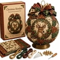 thumbnail image 1 of New Christmas Classics Patchwork Ornament DIY Kit Santa Claus Traditional Quilted Bauble Making Set For Festive Home Decor & Grandmother Gift Idea (Christmas Reindeer), 1 of 7