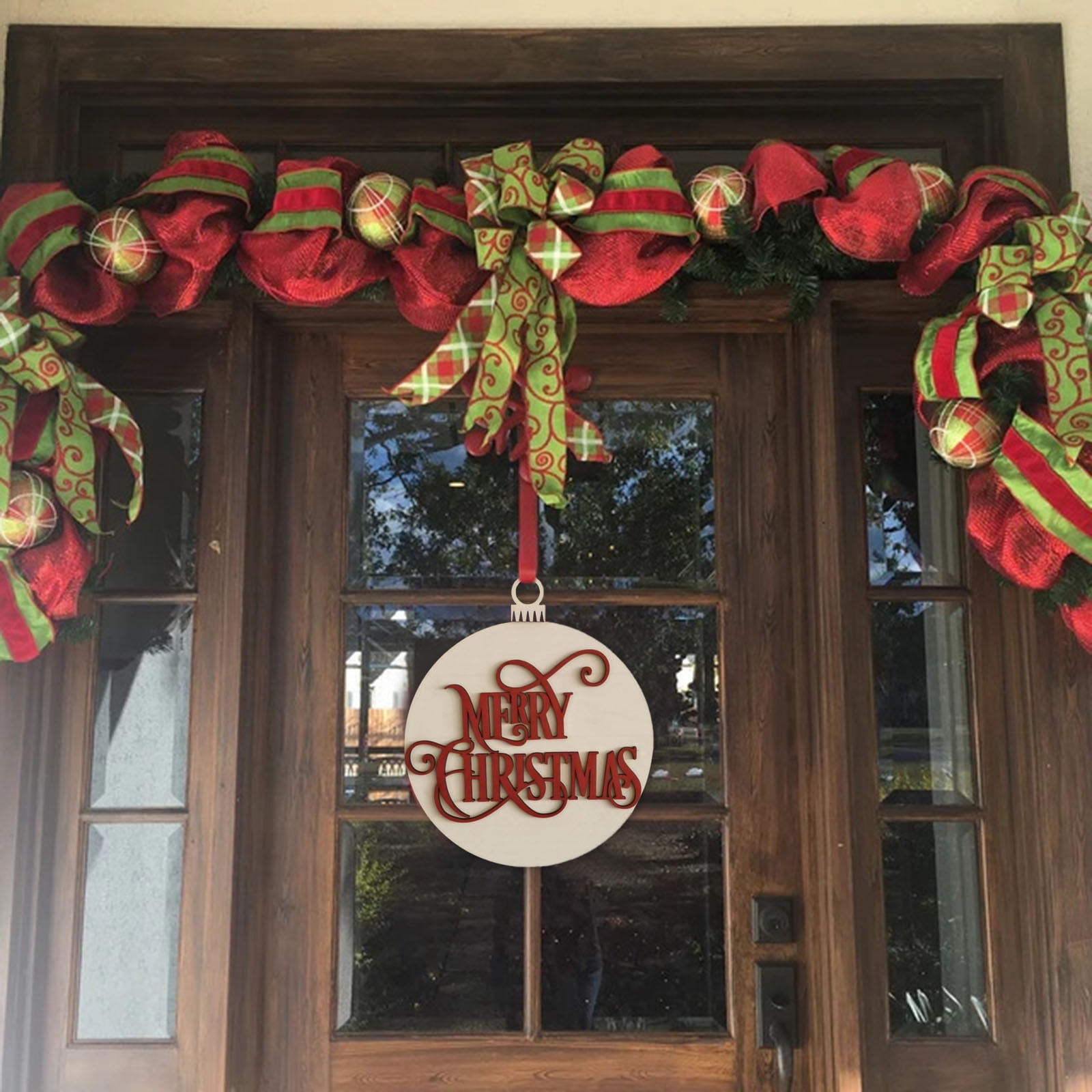 New Christmas Decoration Door Plate Black Red And White Model Door