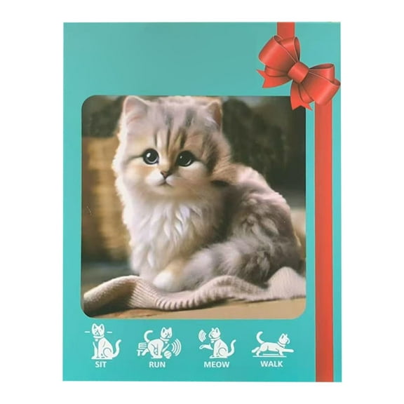 New Christmas Gift Nicco My Realistic Robot Kitten - Interactive Robotic Cat that Acts & Looks Real - Walking, Barking, Tail Wagging for Pet Lovers, Kids Birthday Gift