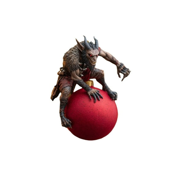Krampus Christmas Ornament, Myth Meets Holiday Magic, Funny Krampus Christmas Tree Decoration, Dark Collection Holiday Red Gold Sleigh Dark Decor, Gothic Gifts Lovers
