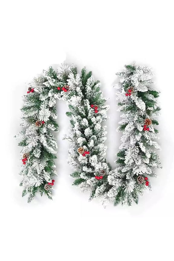 New Christmas Rattan Garland Flocked Christmas Rattan Garland Christmas Decoration Rattan