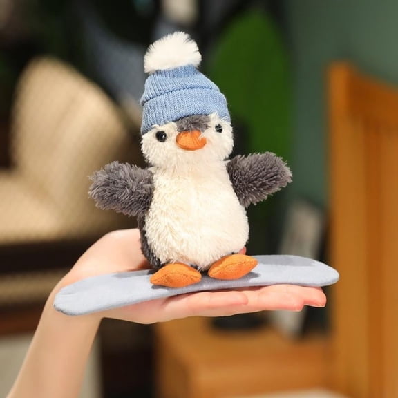 New Christmas Skateboard Penguin Snap Doll Plush Doll