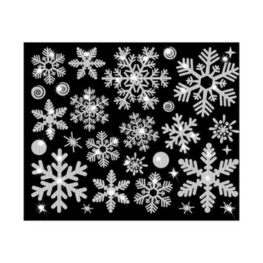 Blue Magic Design Victorian Reindeer & Snowflake Window Sticker – Festive Vinyl Wall Decal