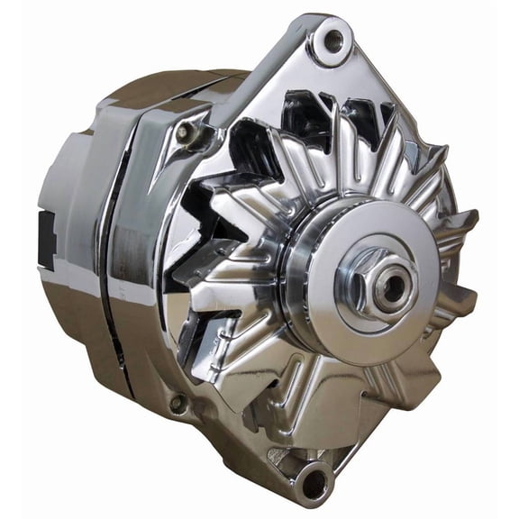 New Chrome Bbc Sbc Chevy Alternator Fits 110A 1 Wire Ho Self Exciting Energizing