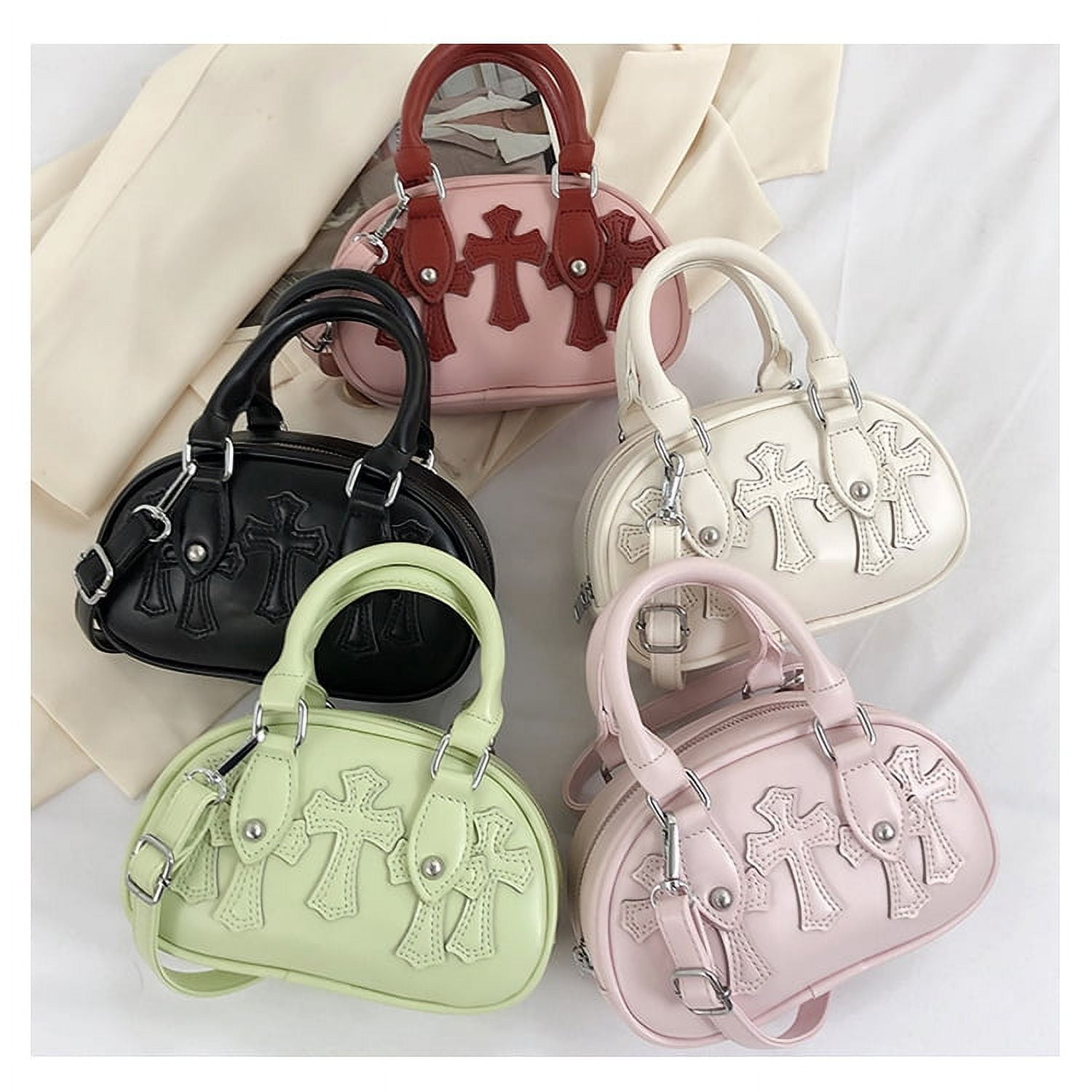 New Chrome Heart Style Handbag Cute Ballet core Purse Cross Color Messenger  Bag, adjustable embossed handbag, crossbody, oval, double handle, shoulder  strap. 