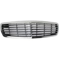 thumbnail image 1 of New Chrome Shell Grille Assembly Compatible With Mercedes Benz E320 4Matic 6 Cyl 3.2L E430 4Matic 8 Cyl 4.3L E320 Base 6 Cyl 3.2L 2000-2002 By MB1200119 2108800583, 1 of 5