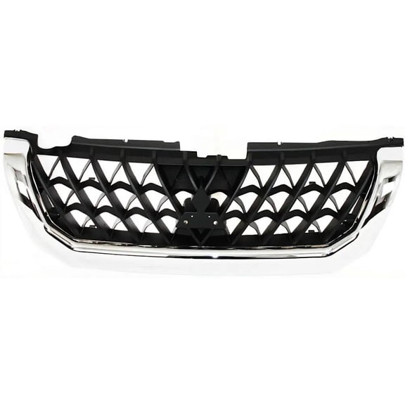 New Chrome Shell Grille Assembly Compatible With Mitsubishi Montero Sport XLS 6 Cyl 3.0L Montero Sport ES 6 Cyl 3.0L Montero Sport LS 6 Cyl 3.0L 2000-2001 By MI1200227 MR478595