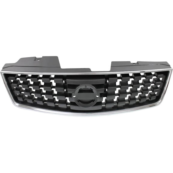 New Chrome Shell Grille Assembly Compatible With Nissan Sentra SL 4 Cyl 2.0L Sentra S 4 Cyl 2.0L Sentra Base 4 Cyl 2.0L 2008-2009 By NI1200248 62070ZE90A
