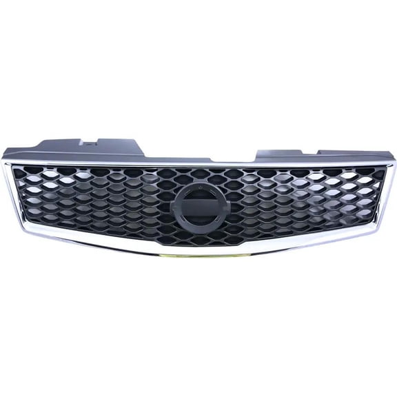 New Chrome Shell Grille Assembly Compatible With Nissan Sentra SR 4 Cyl 2.0L Sentra Base 4 Cyl 2.0L Sentra SE-R Spec V 4 Cyl 2.5L 2007-2012 By NI1200235 62070ZE90B