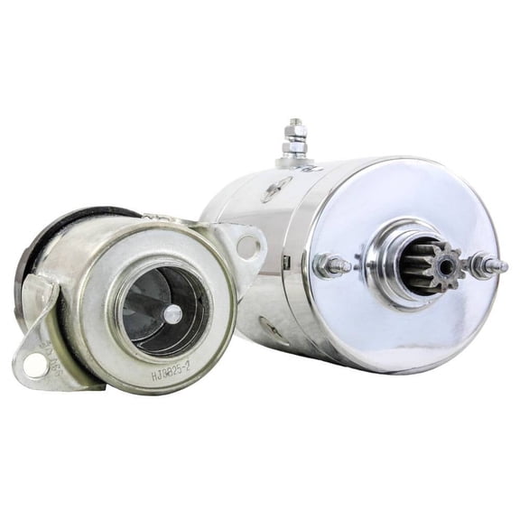 New Chrome Starter Motor And Solenoid Compatible With Harley Davidson Touring Super Electra Glide Low Rider Spor Custom FXRC S II FXRS SP1981-1986 1987 1988 By Part Numbers 3148979 3148979A