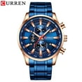 thumbnail image 1 of New Chronograph Quartz Men's Blue Watch CURREN Stainless Steel Business Wristwatch Luxury Relogio Masculino Male Brand Watches, 1 of 5