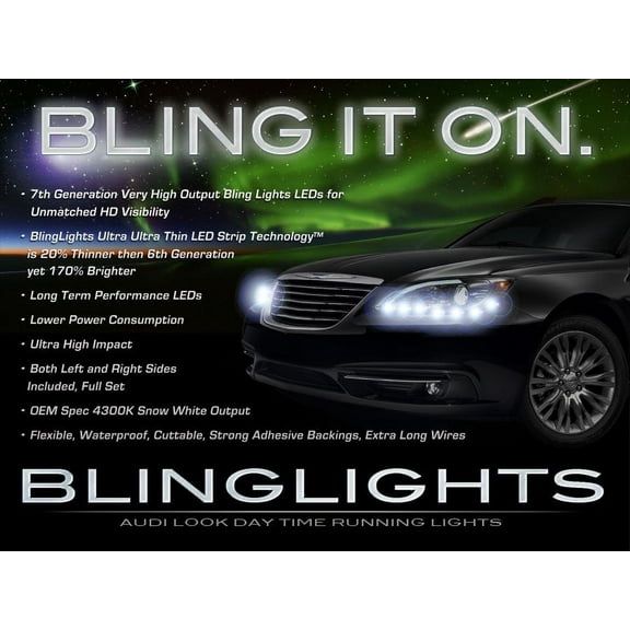 New Chrysler 200 LED LED DRL Head Light Strips Day Time Running Lamp Kit
