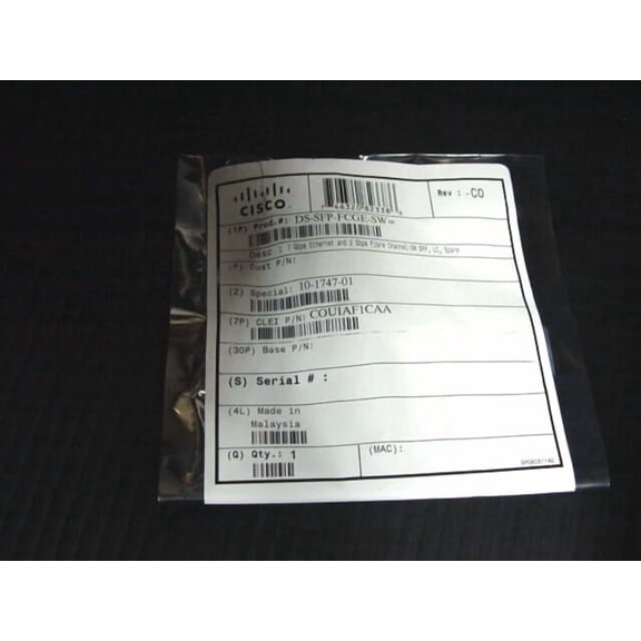 New Cisco Ds-Sfp-Fcge-Sw= Gbps Ethernet And 2 Gbps Fibre Channel-Sw Sfp, Lc Qty1