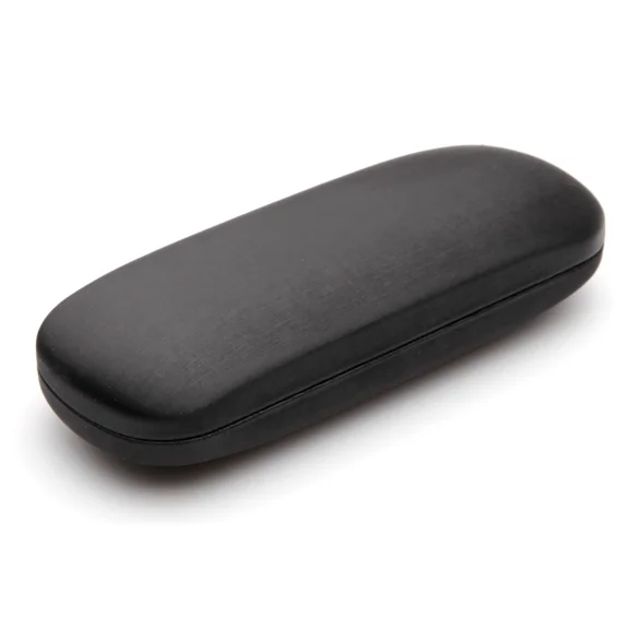 New Clam Shell Hard Eyeglasses Glasses Case Black W/ Microfiber Cleaning Cloth