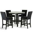 thumbnail image 1 of New Classic Celeste 5-Piece Wood Round Counter Table Set in Black, 1 of 10