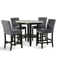 thumbnail image 1 of New Classic Celeste 5-Piece Wood Round Counter Table Set in Gray, 1 of 11