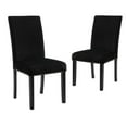 thumbnail image 1 of New Classic Furniture 37.75" Velvet & Wood Dining Chair in Black (Set of 2), 1 of 7