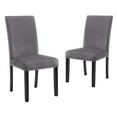 thumbnail image 1 of New Classic Furniture 37.75" Velvet & Wood Dining Chair in Gray (Set of 2), 1 of 6