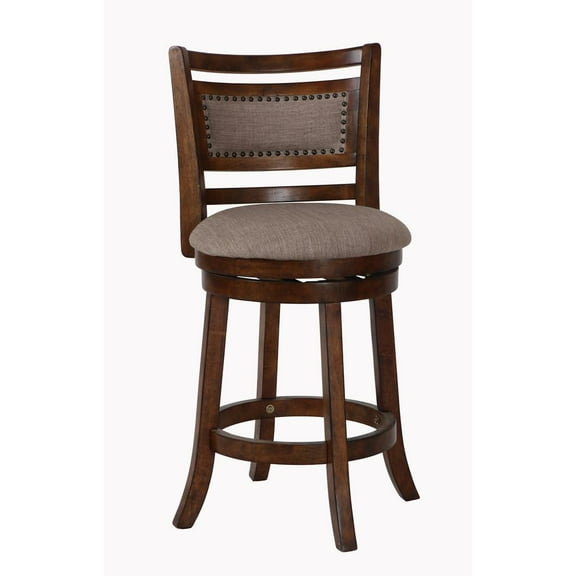 New Classic Furniture Aberdeen 24" Wood Swivel Counter Stool in Dark Brown