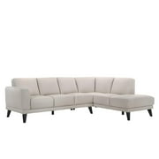 New Classic Furniture Altamura 2-Piece Solid Wood and Leather Sectional - Beige