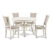 New Classic Furniture Amy 5-Piece Wood Dining Table Set in Bisque Beige