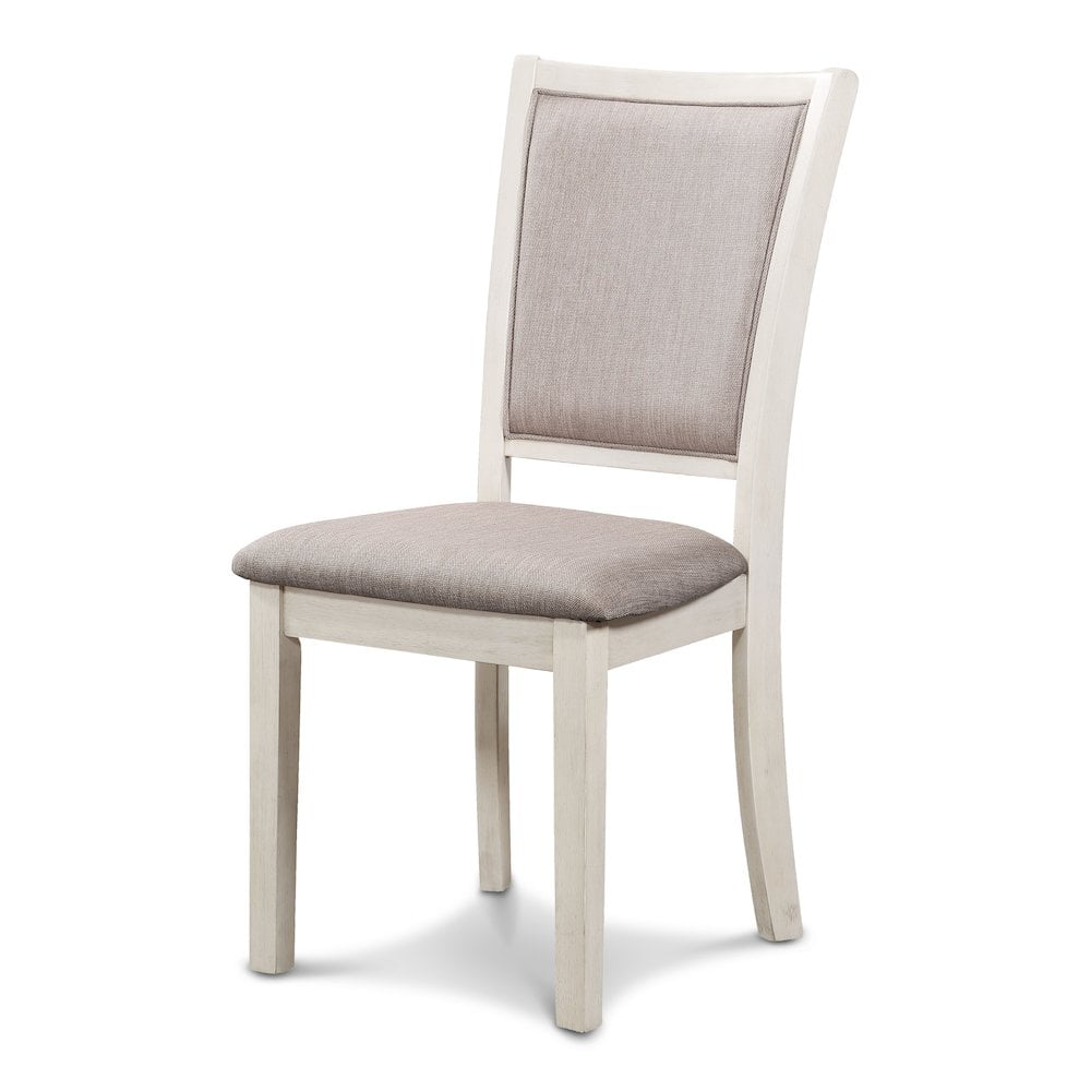 Bisque Upholstered Solid Wood Dining Chair with Cross Back (Set of 2)