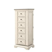 New Classic Furniture Anastasia 6-Drawer Wood Chest with Mirror in White