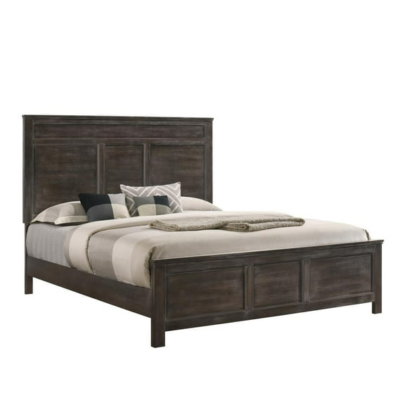 New Classic Furniture Andover Contemporary Solid Wood 6/0 Wk Bed in Nutmeg Gray