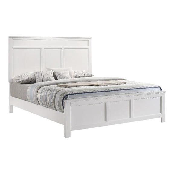 New Classic Furniture Andover Contemporary Solid Wood 6/0 Wk Bed in White