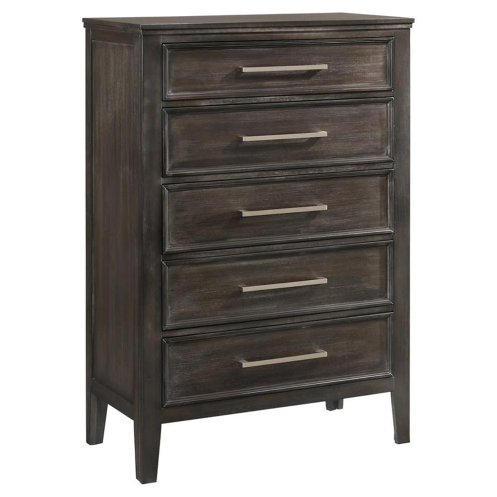 New Classic Furniture Andover Transitional Solid Wood Chest in Nutmeg