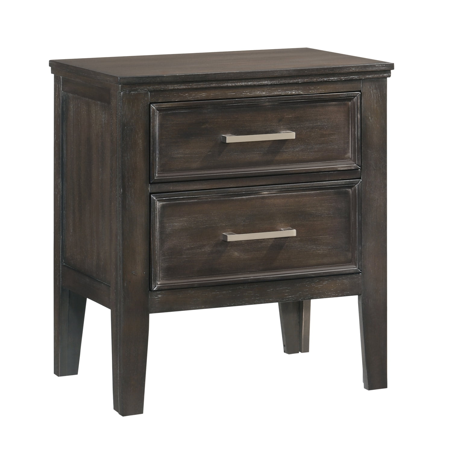 Nutmeg Brown Wood Transitional 2-Drawer Nightstand